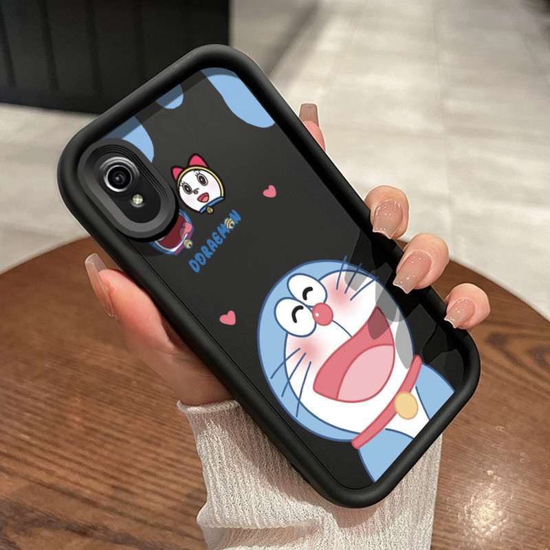 Casing Hp VIVO Y91C Y90 Y1s Case Anti drop Casing ponsel Doraemon tertawa HP pelindung silikon Softc
