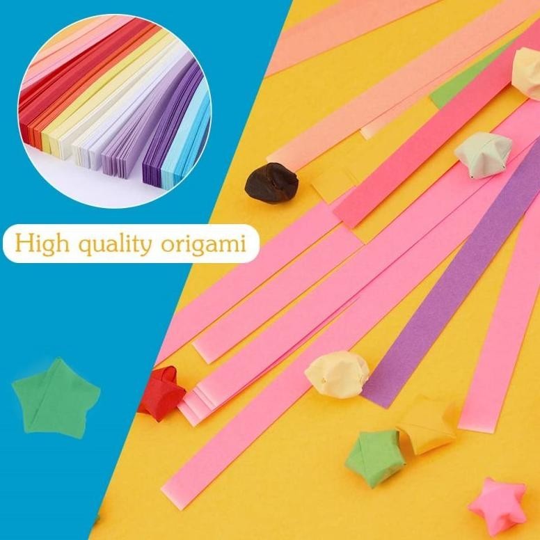 

gf-5 Isi 540 Kertas Origami Bintang Warna Origami Star Paper Motif Bintang Terlaris