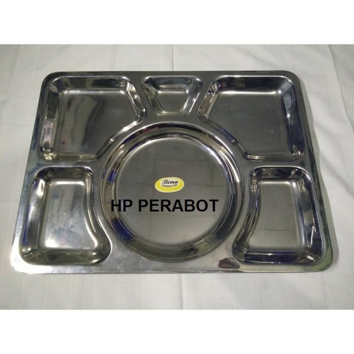BIMA LUNCH FOOD TRAY / NAMPAN STAINLESS STEEL 6 BAGIAN 1101
