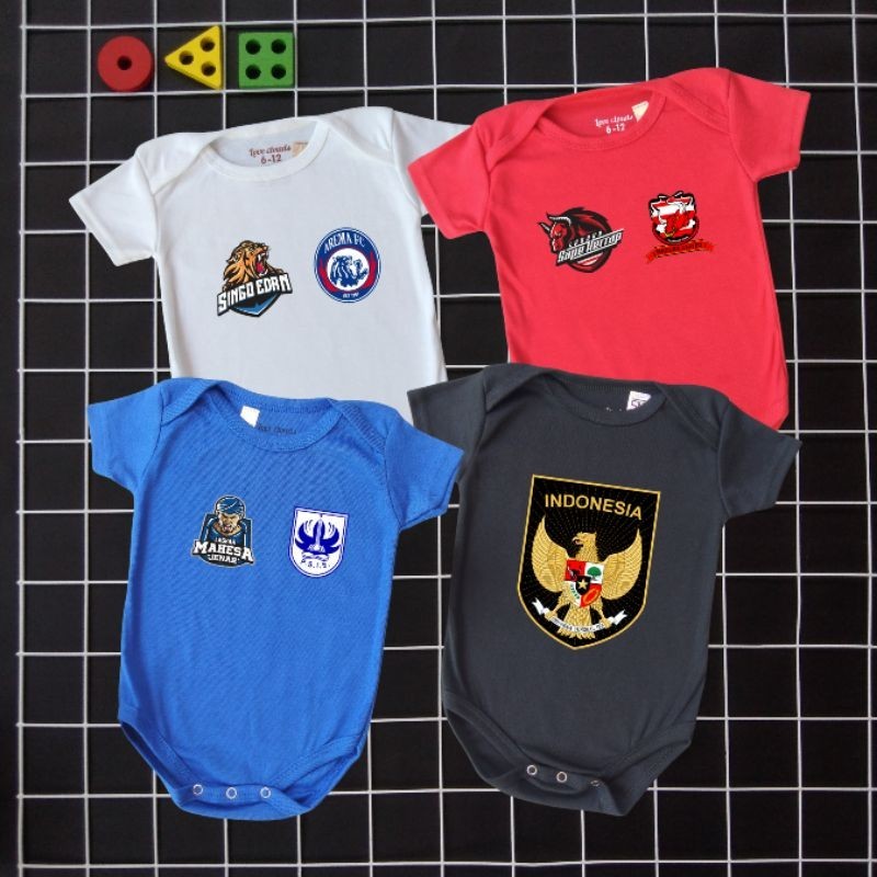 ❗(IDN) PSIS, Madura, Arema & Timnas Indonesia Bodysuit Jumper Romper Jumpsuit Baju Bayi Lengan Pende