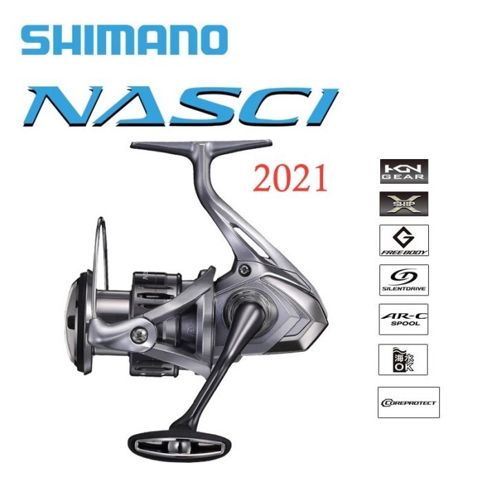 Reel Shimano Nasci FC 2021 500 1000 2500 C3000 4000 C5000 ORIGINAL