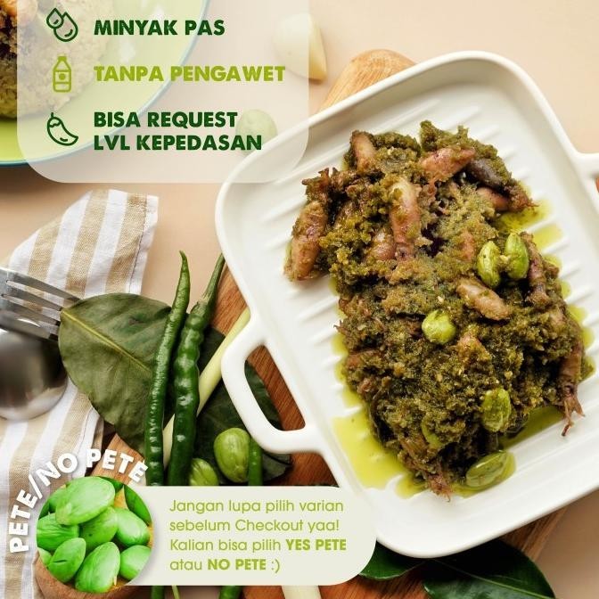 

Baby Cumi Sambal Ijo / Hijau (MIJO) Pete / Non Petai 200G PEDAS GURIH TB