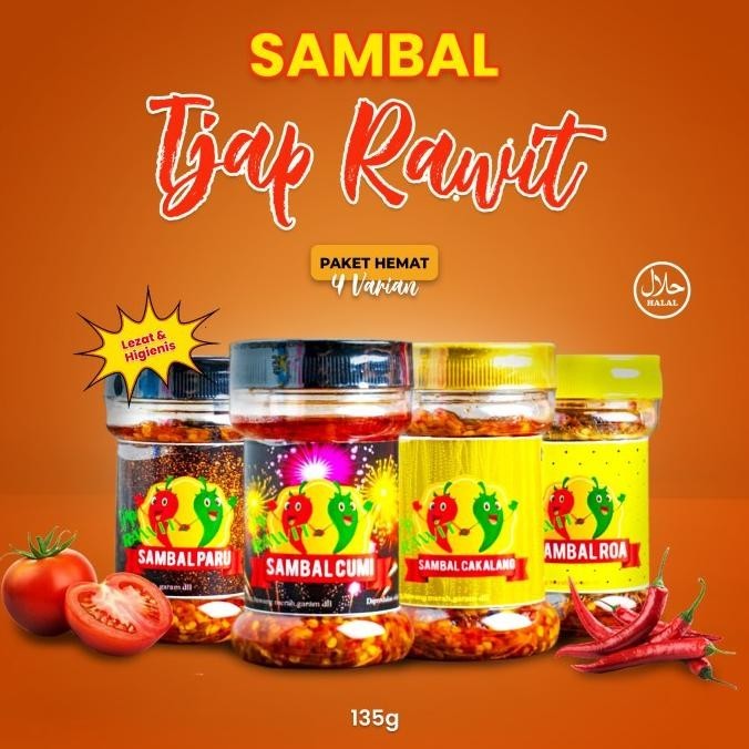 

sambal cumi sambal roa sambal paru sambal cakalang paket 4 varian GM