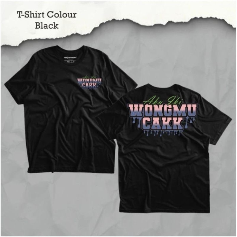 KAOS HITAM DISTRO SABLON AKU IKI WONGMU CAK