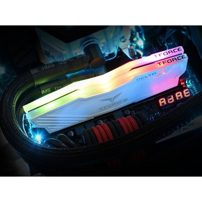Team T-Force Delta Rgb 16Gb (2X8G) Ddr4 Kit 3600Mhz - White Memory Ram