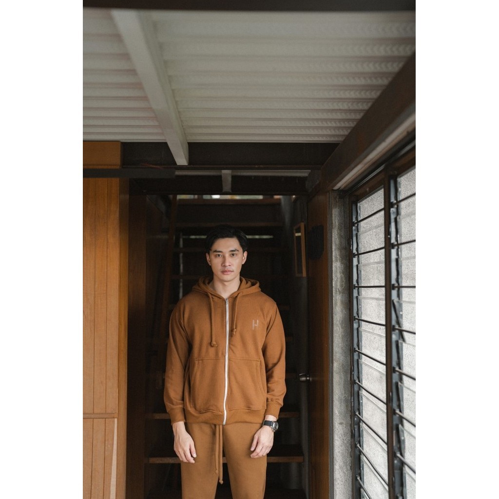 Jaket Hoodie Zipper Premium - Browny
