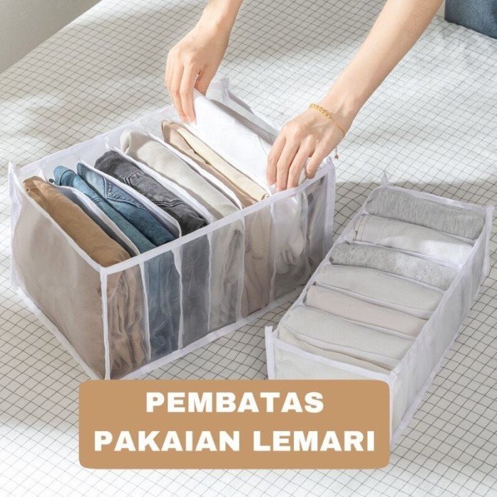 Kotak Sekat Pembatas Pakaian Penyekat Lemari Storage Baju Celana Dalam