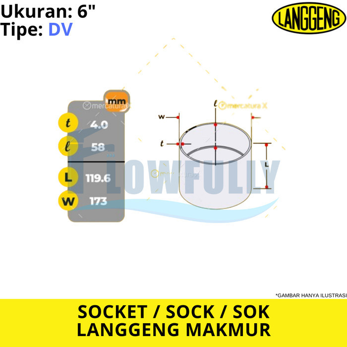 Crystalcove12 Socket Dv 6 Inch Langgeng Sambungan Pipa Pvc Lurus Polos Sok Sock