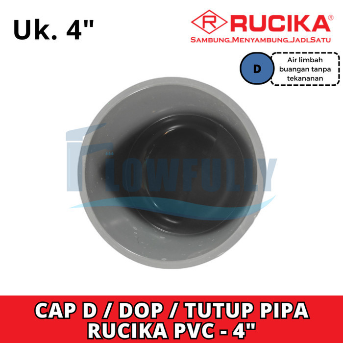 RUCIKA Dop D 4 Inch Sambungan Pipa PVC End Cap D 4" Tutup Pipa Paralon 4 Dim Polos JIS