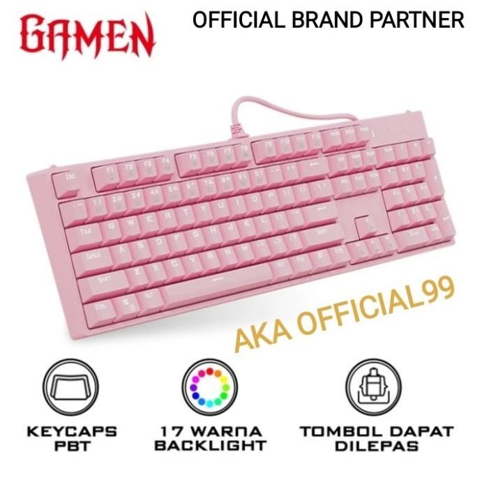 New Gamen Titan Keyboard Gaming Mekanikal Pink Edition Original