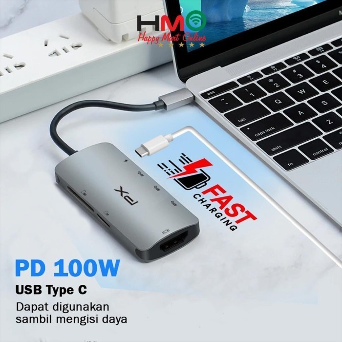 Hub C Converter Laptop Macbook To Hdmi 7In1 Px Uch-17