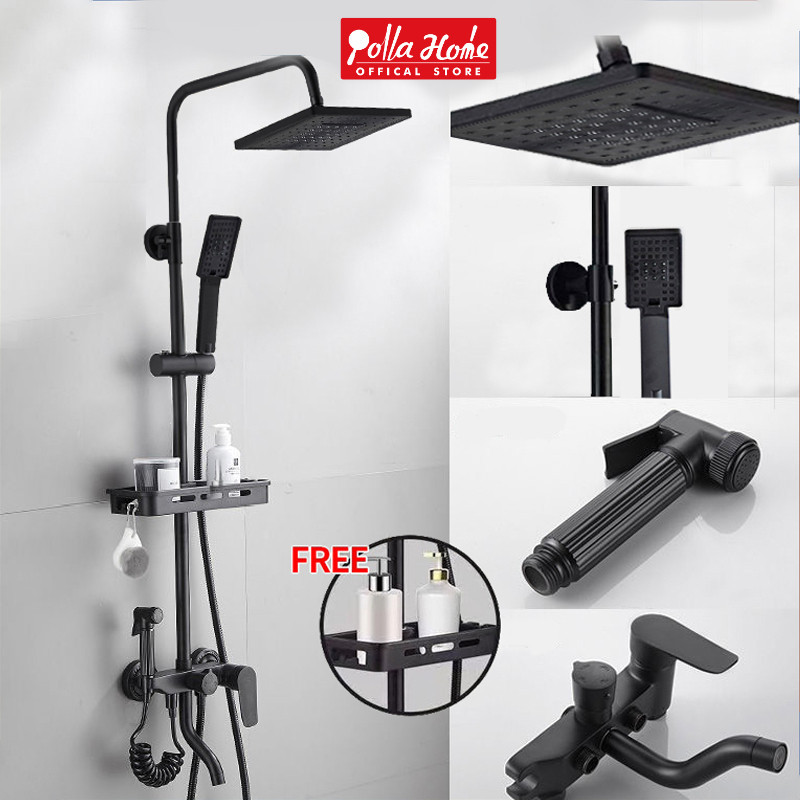 Ollahom Shower Kamar Mandi 1 Set + Kran Cabang/Shower Mandi Set Stainless/Mandi Shower Set Full