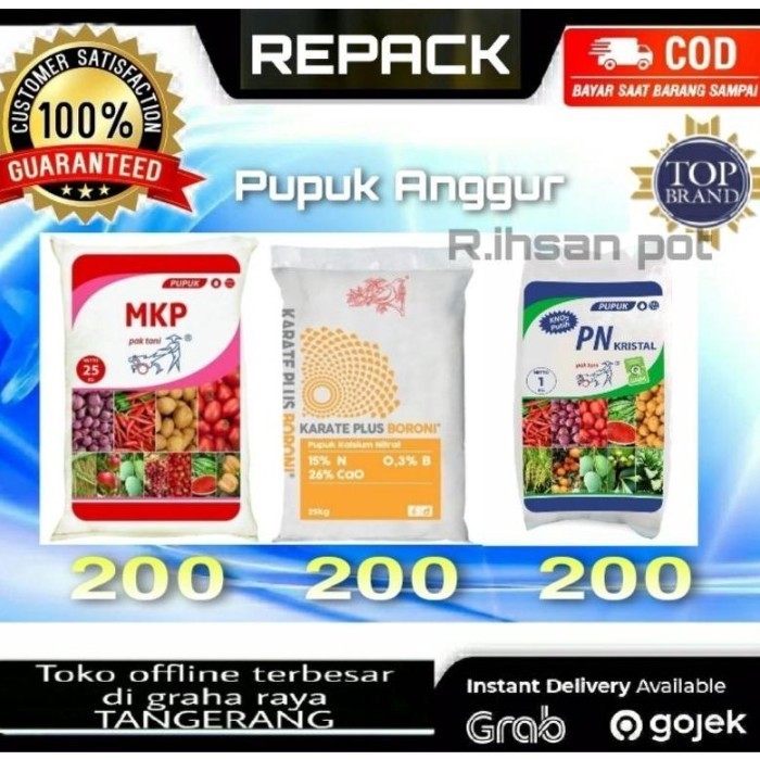 * Pupuk Kno3 Putih + Mkp Pak Tani + Boron Paket Pupuk Anggur Buah