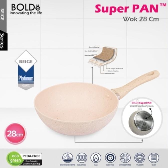 Wok Pan 28 Cm Keramik Super Pan Bolde Beige .