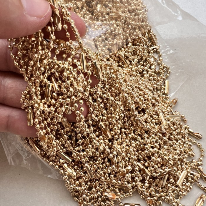 

144 Pcs Rantai Hangtag Gantungan Biji Lada Rose Gold Rantai Hang Tag