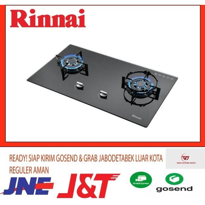 Rinnai Rb-712N Gb. Kompor Gas Tanam Kaca Temperred Schott. Baru