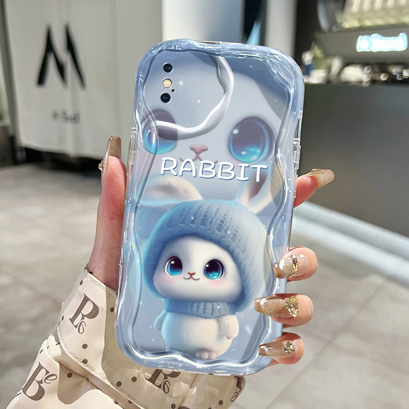 Casing Hp iPhone X Xs Max Xr Case Softcase lunak Casing ponsel kartun kelinci kecil HP Hatted Anti d