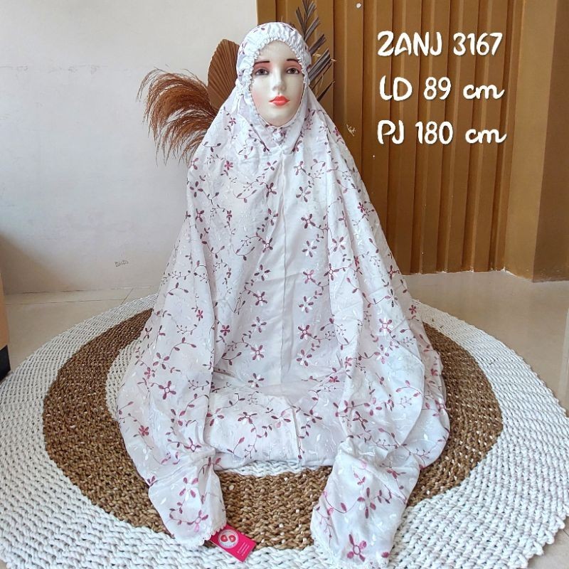 Mukena Terusan Dewasa Sutra jepang Bordir