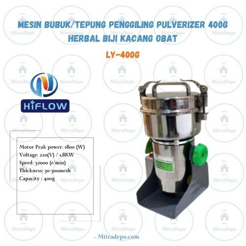 

Mesin Giling Bubuk 400g Tepung Bumbu Rempah obat herbal serbaguna stainless anti karat Pulverizer