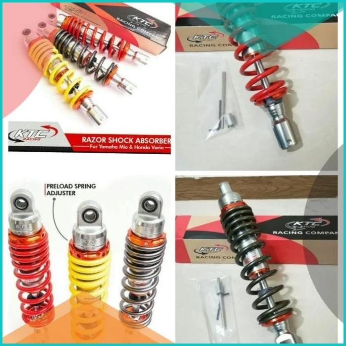 SHOCK KTC MIO, BEAT,SCOOPY,VARIO,SPACY,300 MM KUNING / MERAH/TITANIUM