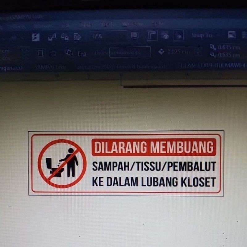 stiker dilarang membuang sampah