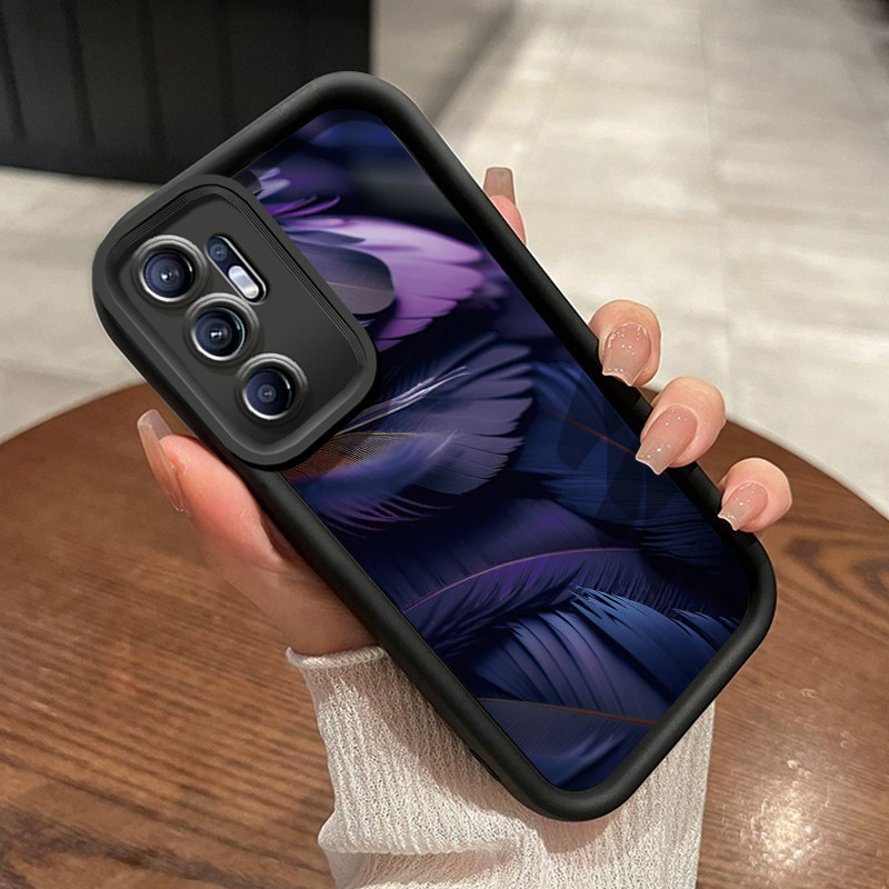 Casing Hp OPPO Reno 6 Case hp lembut pola bulu, Casing ponsel lembut cangkang lunak Kesing silikon A