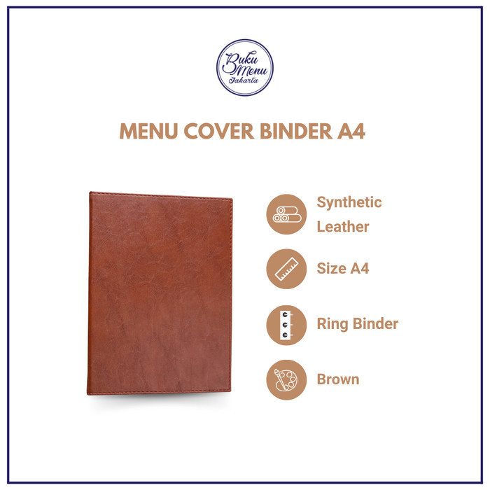 

Buku Menu Restoran Kulit Binder A4 - Hitam & Coklat - Ready Stock