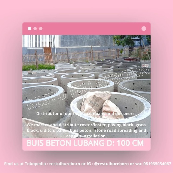 Material Buis Beton Lubang Diameter 100 Cm ( Gorong - Gorong / Saluran Air )