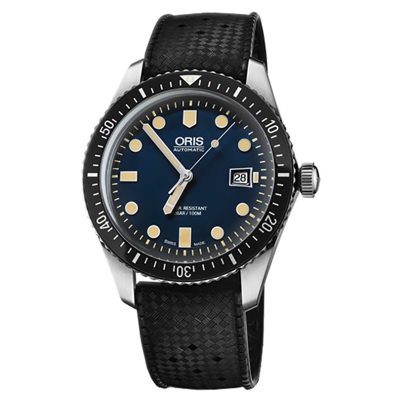 Jam Tangan Pria Oris Divers Sixty-Five Automatic 01-733-7720-4055-07-4-21-18 Blue Dial Black Rubber 