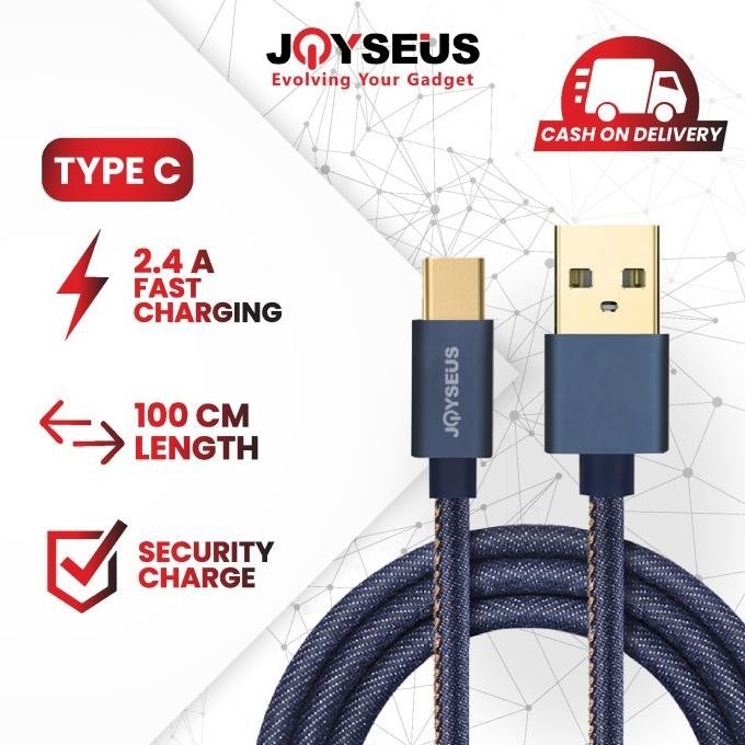 Terbaru Joyseus Type-C Usb Cable Cowboy Gold Ided Cable 120Cm - Kb0003