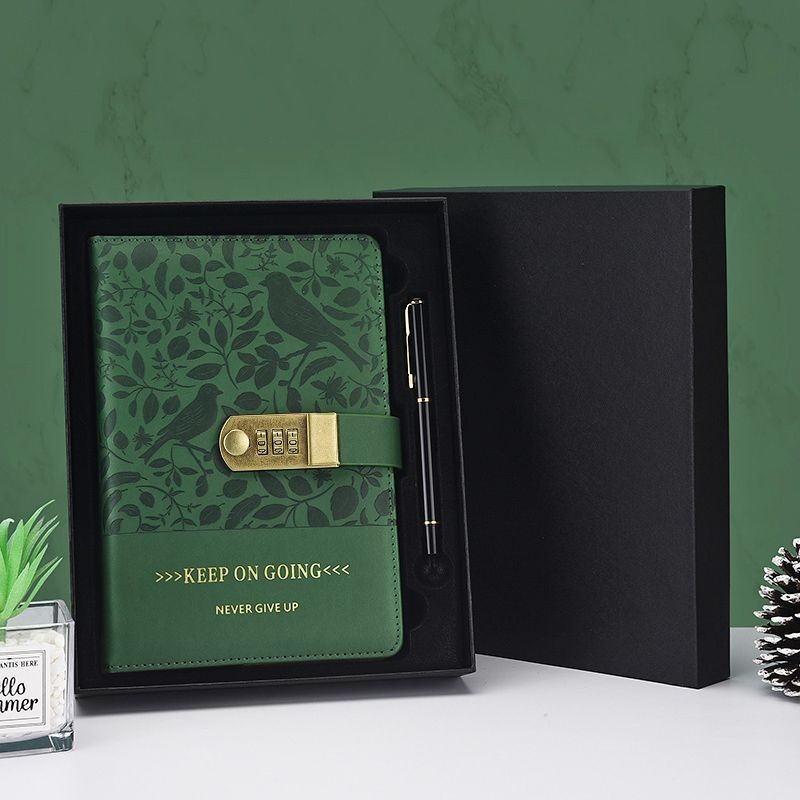 

A5Password-Protected Noteboy Retro Diary with Lock Password Thickened Notebook Notepad