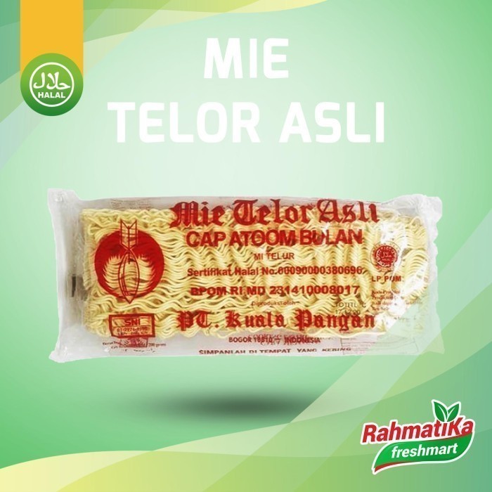 

Mi Telur / Mie Telor Asli Cap Atoom Bulan 200 gram