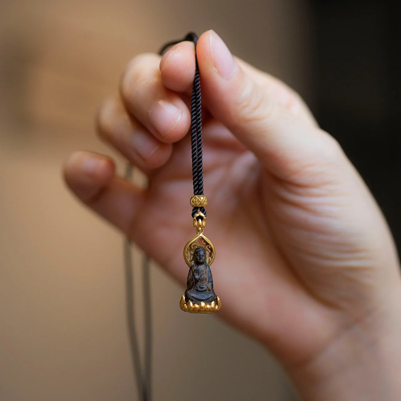 Kalung Liontin Jimat Buddha Portabel, Aksesori Hampir Cocok untuk Butik
