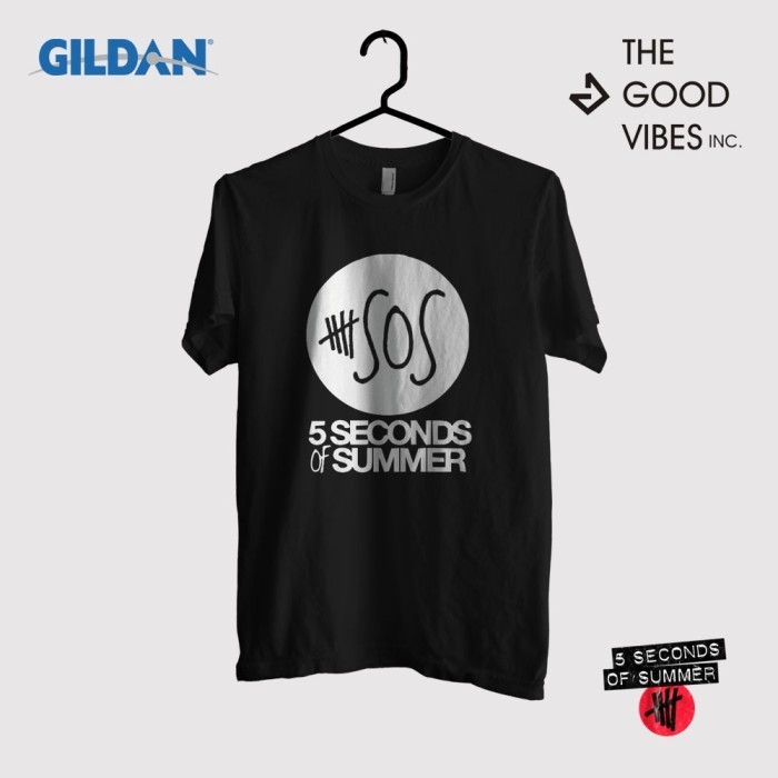 Kaos Band 5 Second Of Summer Original Gildan - Logo Ii