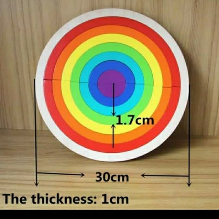 Mainan Edukasi Wooden Rainbow Block / Mainan Montessori Anak