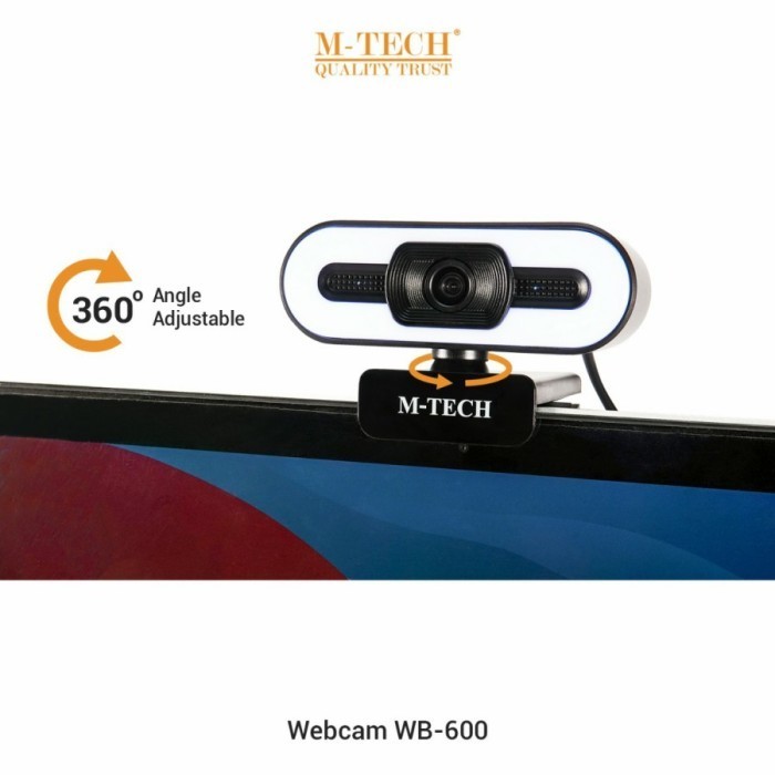 M-Tech Webcam Wb600 / Wb-600 Web Camera 1080P Full Hd With Crophone