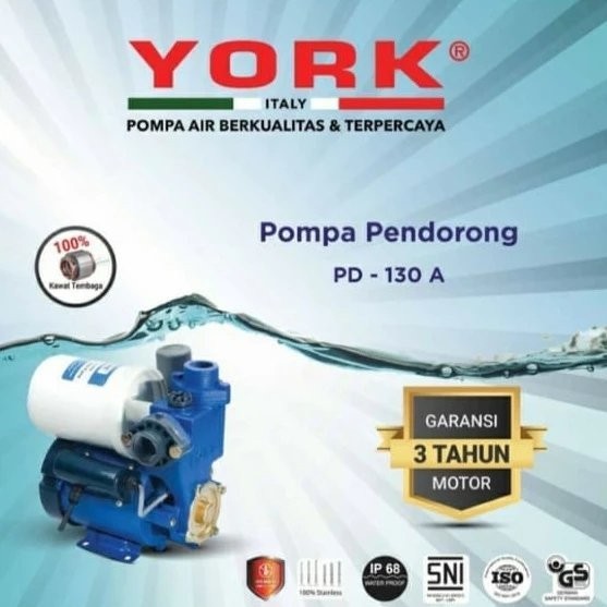 YORK ITALY PD 130A OTOMATIS POMPA AIR DORONG OTOMATIS SUMUR DANGKAL