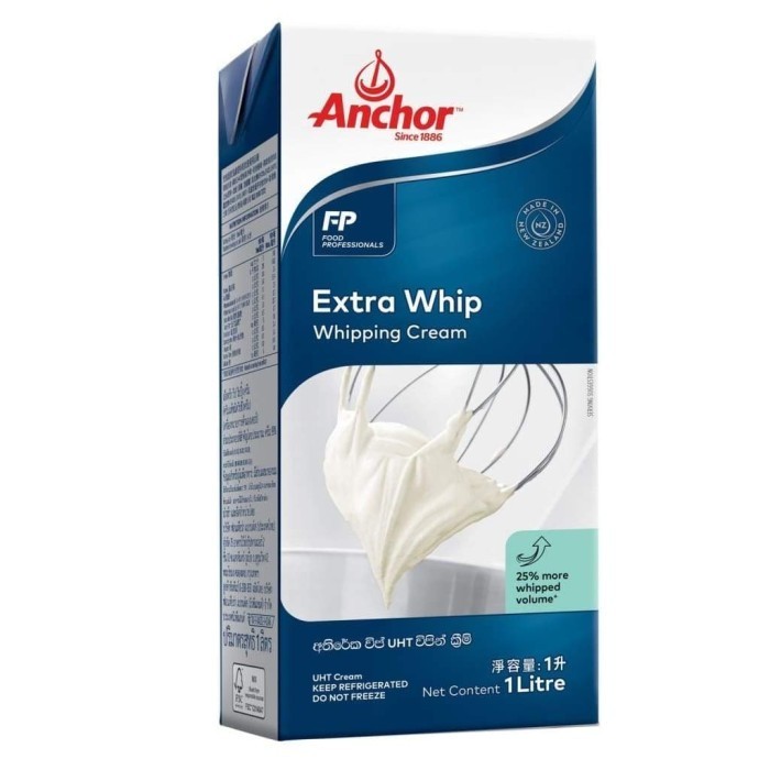 

Anchor Extra Whip Whipping Cream 1 Liter Khusus Grab Gojek