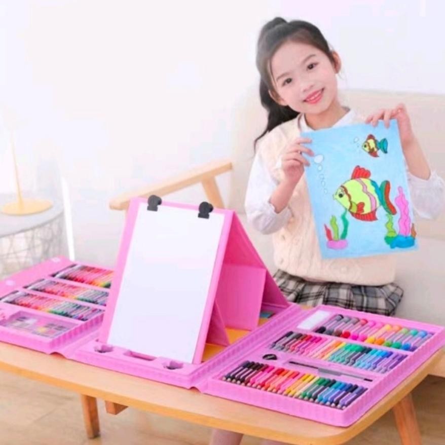 

hj-54 KOMPLIT! CRAYON SET 208 PCS / ALAT MENGGAMBAR MEWARNAI ANAK / ALAT LUKIS / PENSIL WARNA KRAYON ANAK / DRAWING COLOURING TOOLS - MEGA ART 208 PCS - KADO ULTAH Terlaris