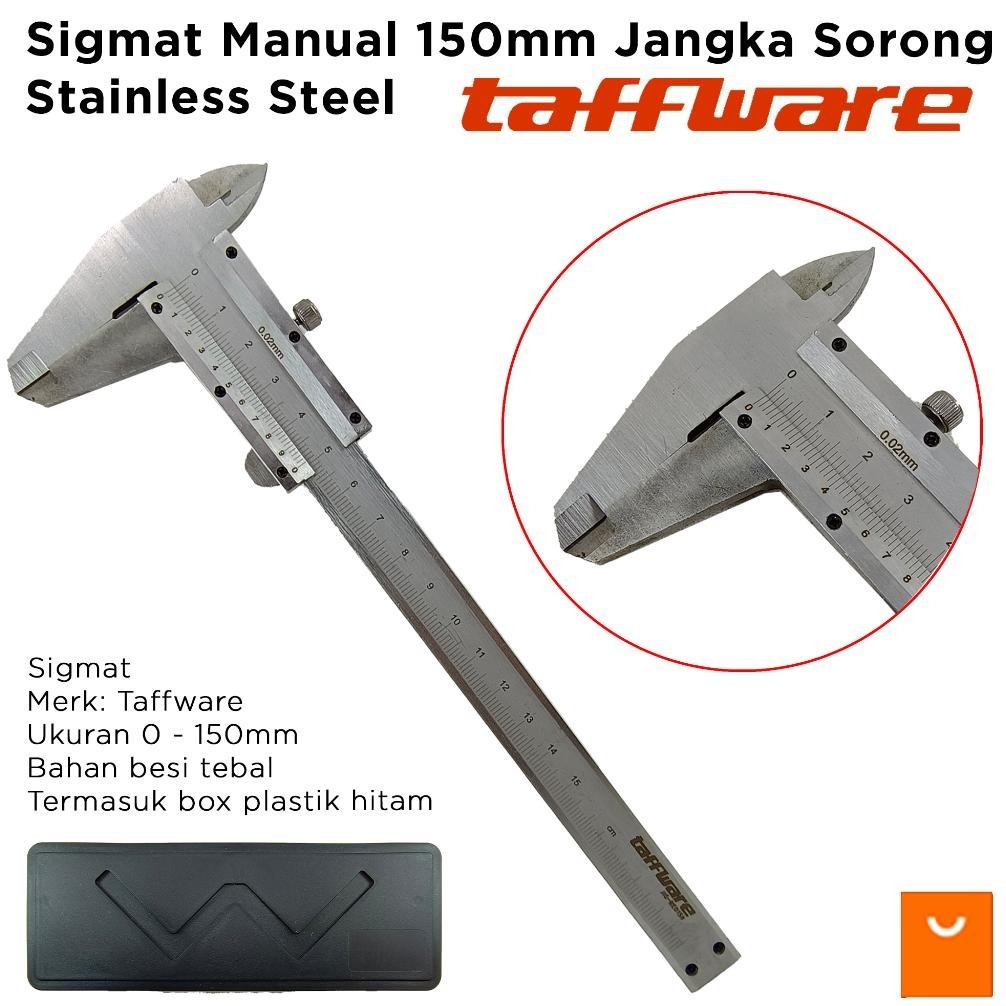 Sigmat Manual 150Mm Jangka Sorong Stainless Steel Vernier Caliper