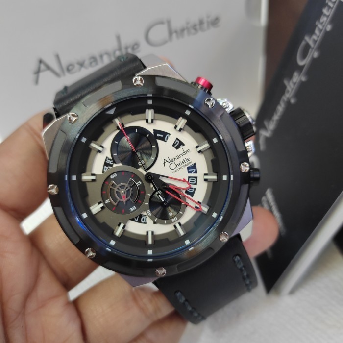 Jam Tangan Pria Alexandre Christie Ac 6506 Mc Leather Stainless