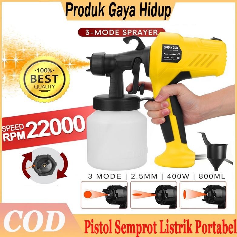 500W 800Ml Pistol Semprot Listrik Electric Spray Gun Electric Spray Gun Paint Semprot Cat Alat Sempr