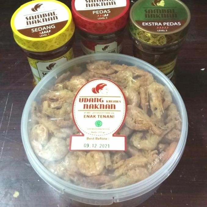 

```````] Paket 1 pcs Udang Kremes + 1 pcs Sambal Naknan (boleh pilih variannya)