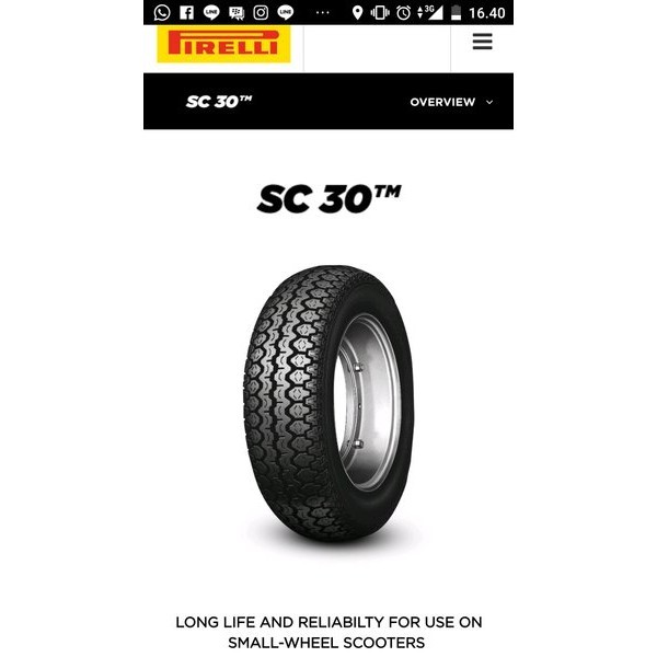 Ban Pirelli Sc 30 Uk 3.00 Ring 10 Import Tube Type