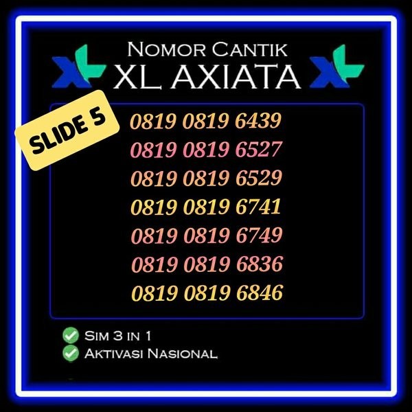 Nomor Cantik Xl Axiata 0819