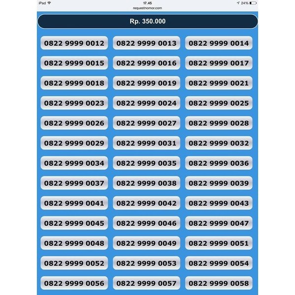 Nomor Cantik Simpati >> 0822 9999 Xxxx