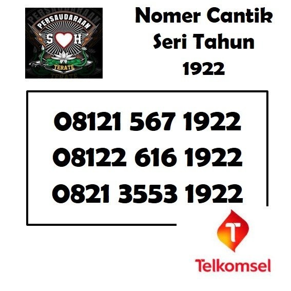 Nomor Cantik Kartu Perdana Simpati Telkomsel 4G Lte Seri Tahun Obral 1922