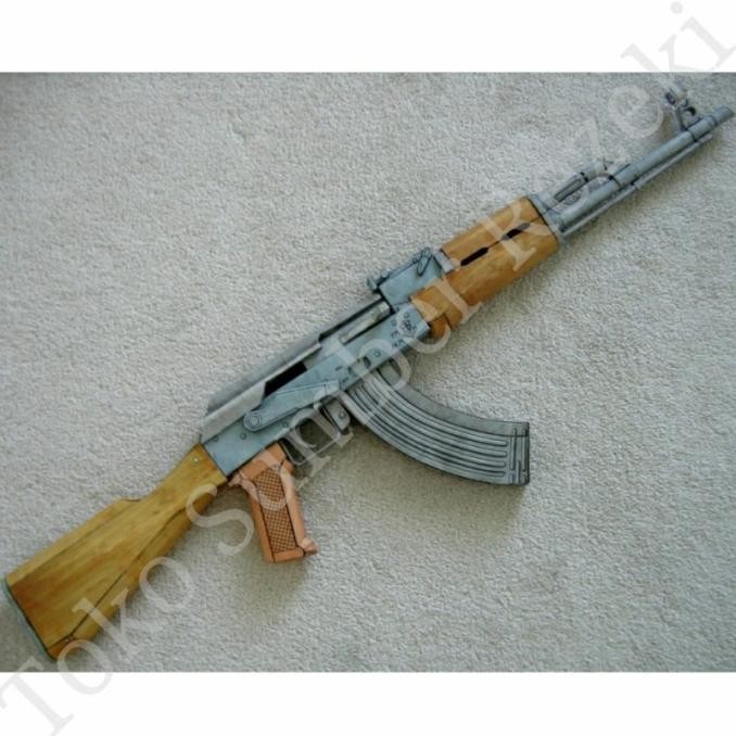 Figure AKM AK47 Papercraft AK 47 Pistol Paper Craft Mainan DIY Senapa