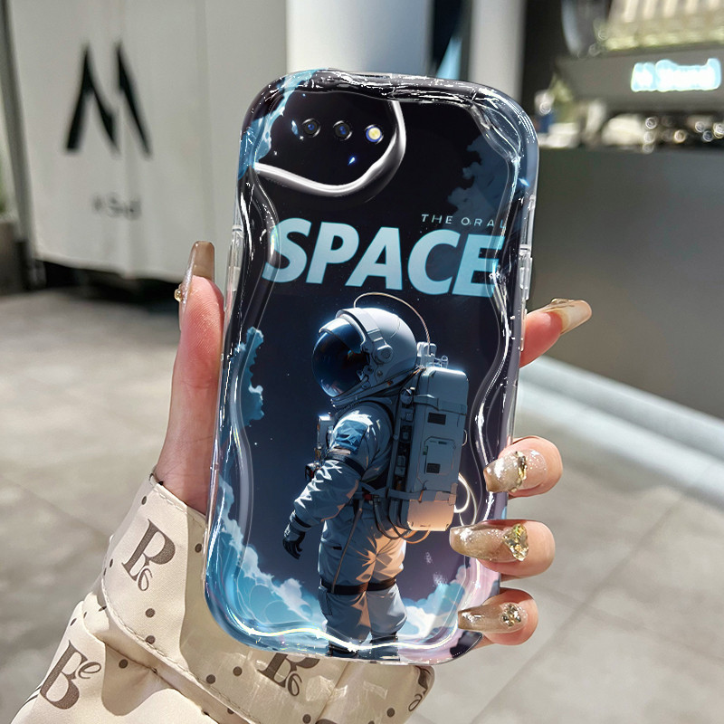 Casing Hp OPPO A5 A3s A12E Realme C1 Case Astronot NASA imut pola pasangan Kesing ponsel baru Softca