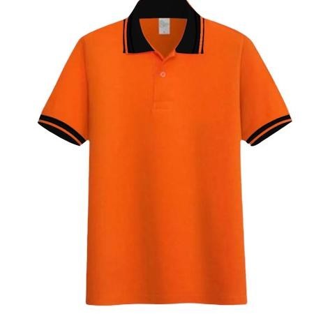 Kaos poloshirt kerah kombinasi | kaos kerah pria seragam polos Orange guerinminigeltu